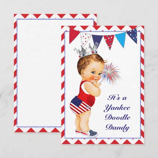 4 juli Baby shower uitnodiging (Voorkant / Achterkant)