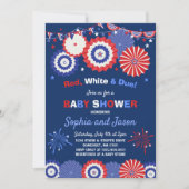 4 juli Baby shower Uitnodiging 4 juli Douche (Voorkant)