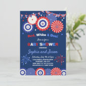4 juli Baby shower Uitnodiging 4 juli Douche (Staand voorkant)
