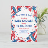 4 juli Baby shower Uitnodiging 4 juli Douche (Staand voorkant)