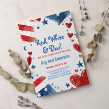 4 juli Baby shower Uitnodiging 4 juli Douche