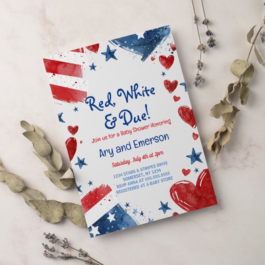 4 juli Baby shower Uitnodiging 4 juli Douche