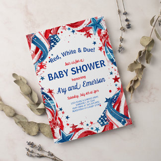 4 juli Baby shower Uitnodiging 4 juli Douche