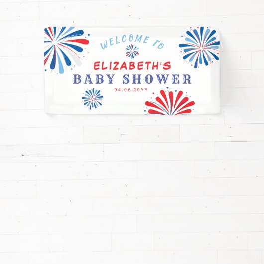 4 juli Baby shower Welkom Spandoek (Insitu)