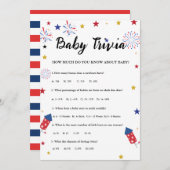 4 juli Baby trivia Baby shower spel Kaart (Voorkant / Achterkant)