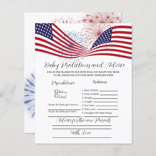 4 juli Baby voorspellingen en advies (Voorkant / Achterkant)