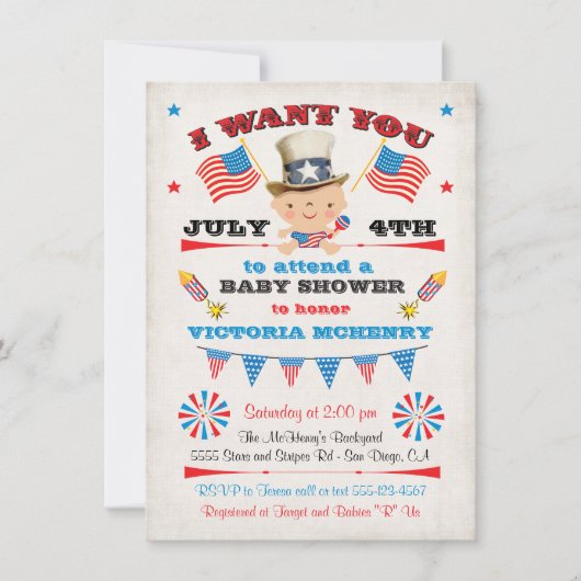 4 juli Babyschoenen Kaart (Voorkant)