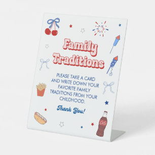 4 juli babyshower voor meisje familie tradities reclamebord met voetstuk