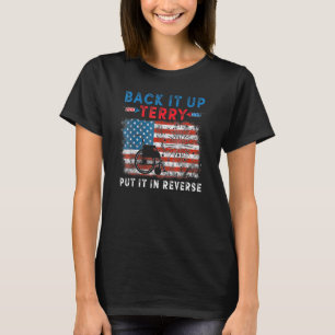 4 juli back-up geplaatst in omgekeerd vuurwerk t-shirt