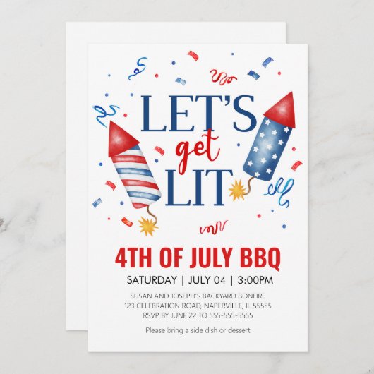 4 juli Backyard BBQ Kaart (Voorkant / Achterkant)