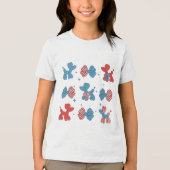 4 juli Ballonhond & amp; Bows Patriottisch Indep Tri-Blend Shirt (Voorkant)