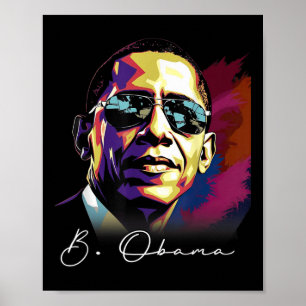 4 juli Barack Obama President Portrait Patrio Poster