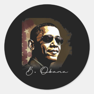4 juli Barack Obama President Portrait Patrio Ronde Sticker