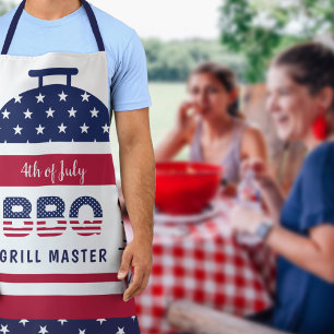 4 juli barbecue barbecue grill master red and blue schort