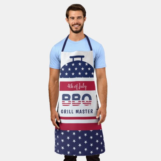 4 juli barbecue barbecue grill master red and blue schort (Gedragen)