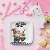 4 juli Barbecue voor Independence Day American Papieren Bordje (Feest)