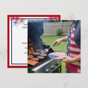 4 juli barbecuefeest kaart