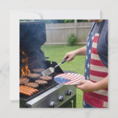 4 juli barbecuefeest kaart (Voorkant)