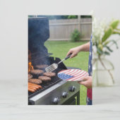 4 juli barbecuefeest kaart (Staand voorkant)