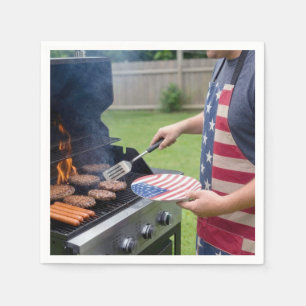 4 juli barbecuefeest servet