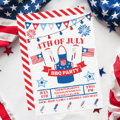 4 juli barbecueschort rood BBQ-feest  Kaart