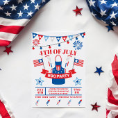 4 juli barbecueschort rood BBQ-feest  Kaart