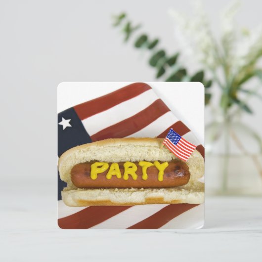 4 juli Bash Uitnodiging (Staand voorkant)