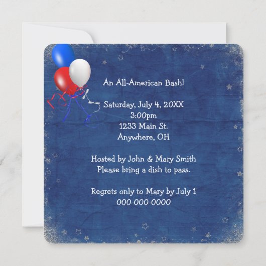 4 juli Bash Uitnodiging (Achterkant)