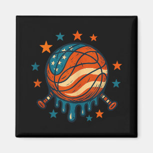 4 juli Basketbal Drip Patriottische Amerikaanse FL Magneet