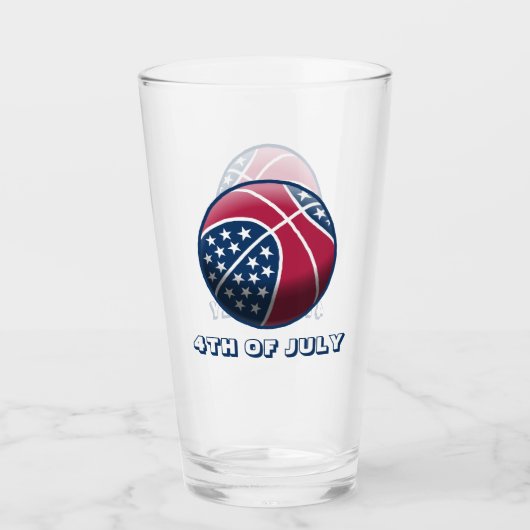 4 juli basketbal glas (Voorkant)