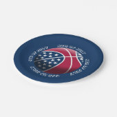 4 juli basketbal papieren bordje (Gekanteld)