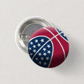 4 juli-basketbal ronde button 3,2 cm (Voorkant /achterkant)
