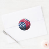 4 juli basketbal ronde sticker (Envelop)
