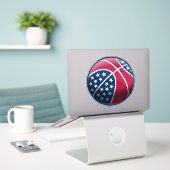 4 juli basketbal sticker (Laptop op bureau)