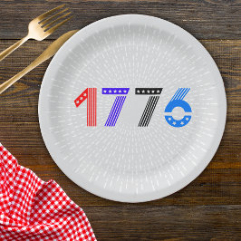 4 juli BBQ 1776 Papieren Borden Bordje