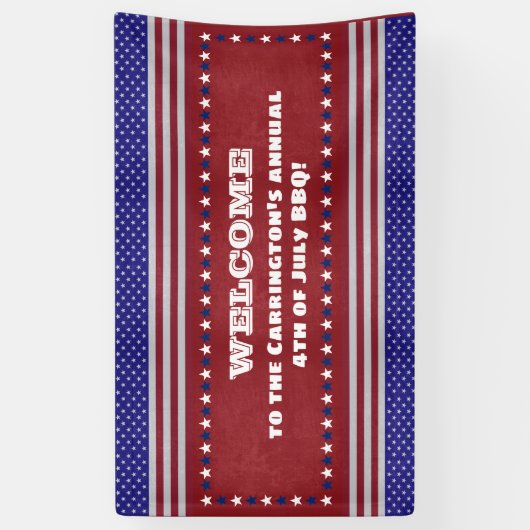 4 juli BBQ (aanpasbaar) Spandoek (Verticaal)