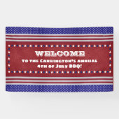 4 juli BBQ (aanpasbaar) Spandoek (Horizontaal)