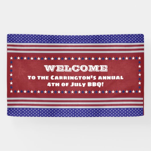 4 juli BBQ (aanpasbaar) Spandoek (Horizontaal)
