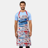 4 juli BBQ Americana All-Over Print Schort (Gedragen)