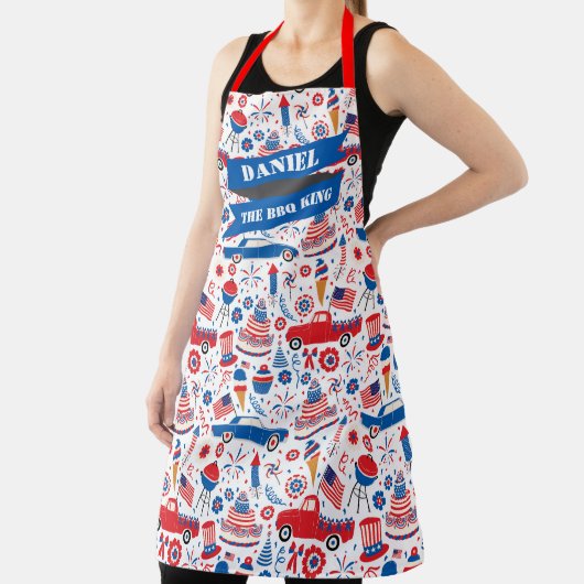 4 juli BBQ Americana All-Over Print Schort (Insitu)