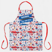 4 juli BBQ Americana All-Over Print Schort (Voorkant)