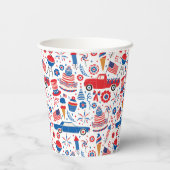 4 juli BBQ Americana Papieren Bekers (Achterkant)
