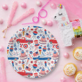 4 juli BBQ Americana Papieren Bordje (Feest)