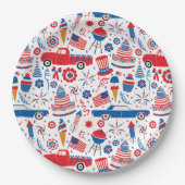 4 juli BBQ Americana Papieren Bordje (Voorkant)