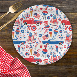 4 juli BBQ Americana Papieren Bordje