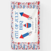 4 juli BBQ Amerikaans Spandoek (Verticaal)