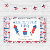 4 juli BBQ Amerikaans Spandoek