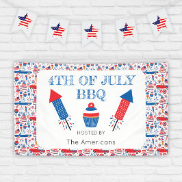 4 juli BBQ Amerikaans Spandoek
