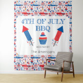 4 juli BBQ Amerikaanse Tapestry Achtergrond Wandkleed (In situ)