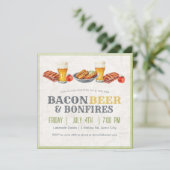 4 juli BBQ Bier Bonfires Vakantiefeest Kaart (Staand voorkant)